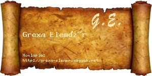 Grexa Elemér névjegykártya